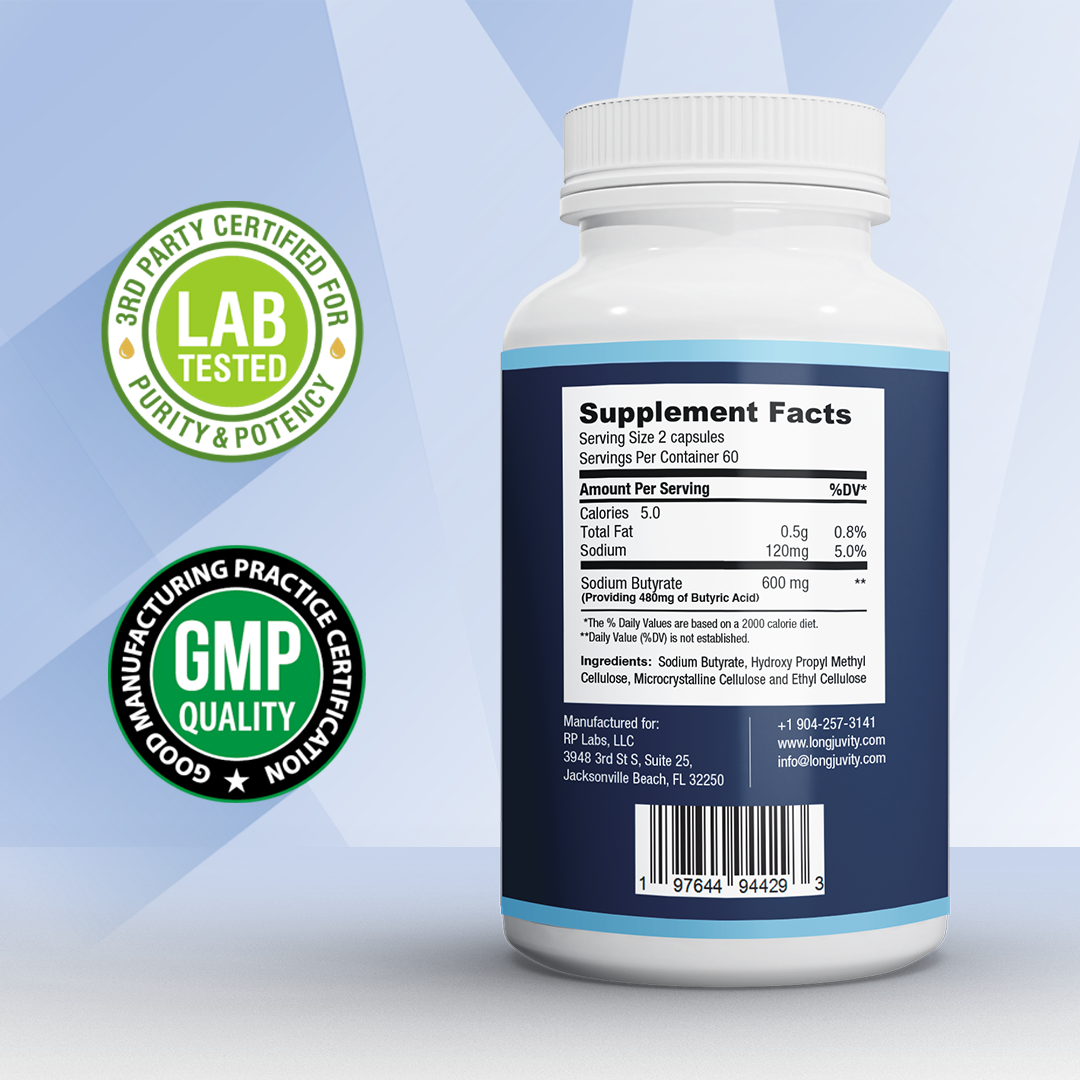 Sodium Butyrate Supplement | Extended-Release Micro-Granules